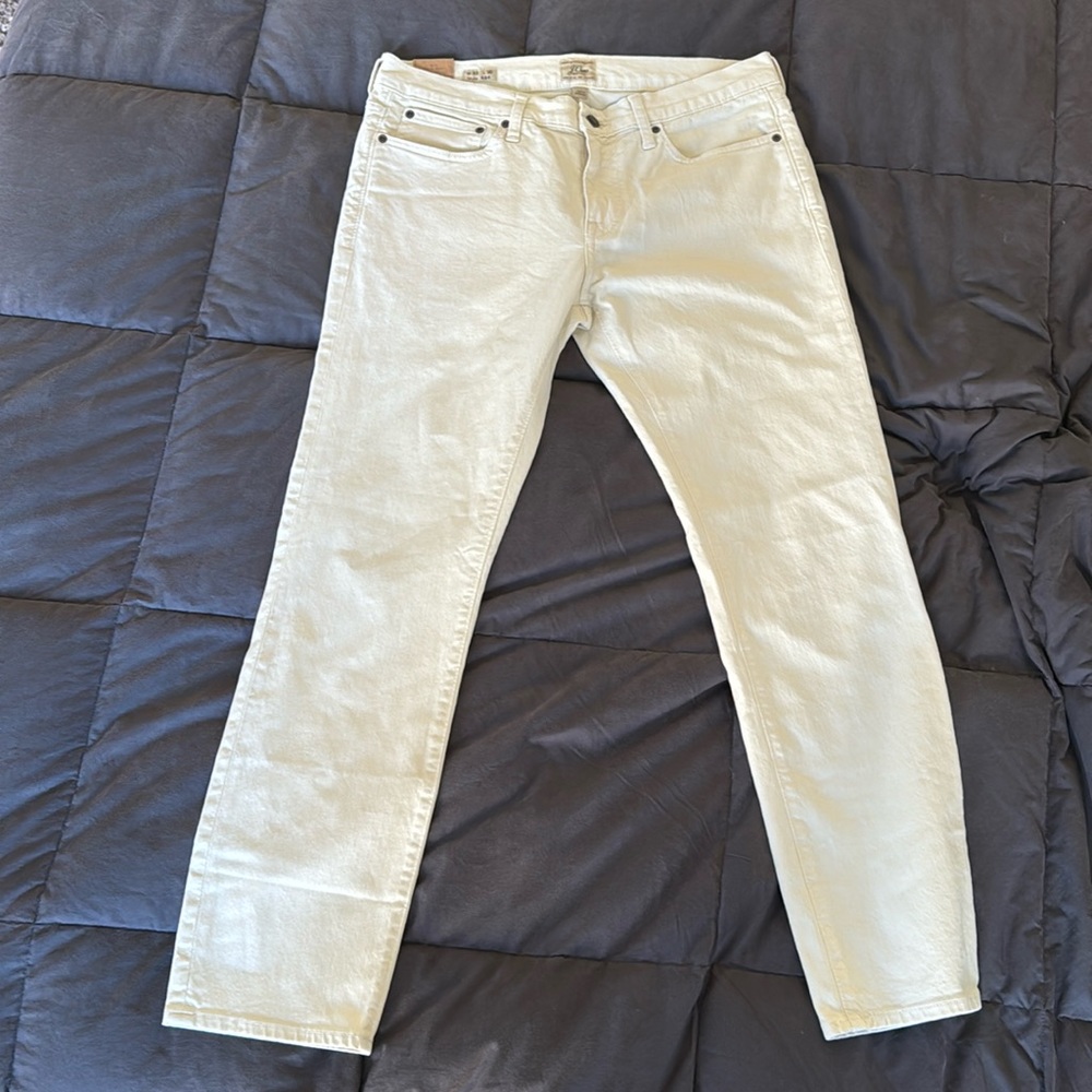 J. Crew 484 Slim-fit garment-dyed five-pocket pant - White - 33x30 - NYT